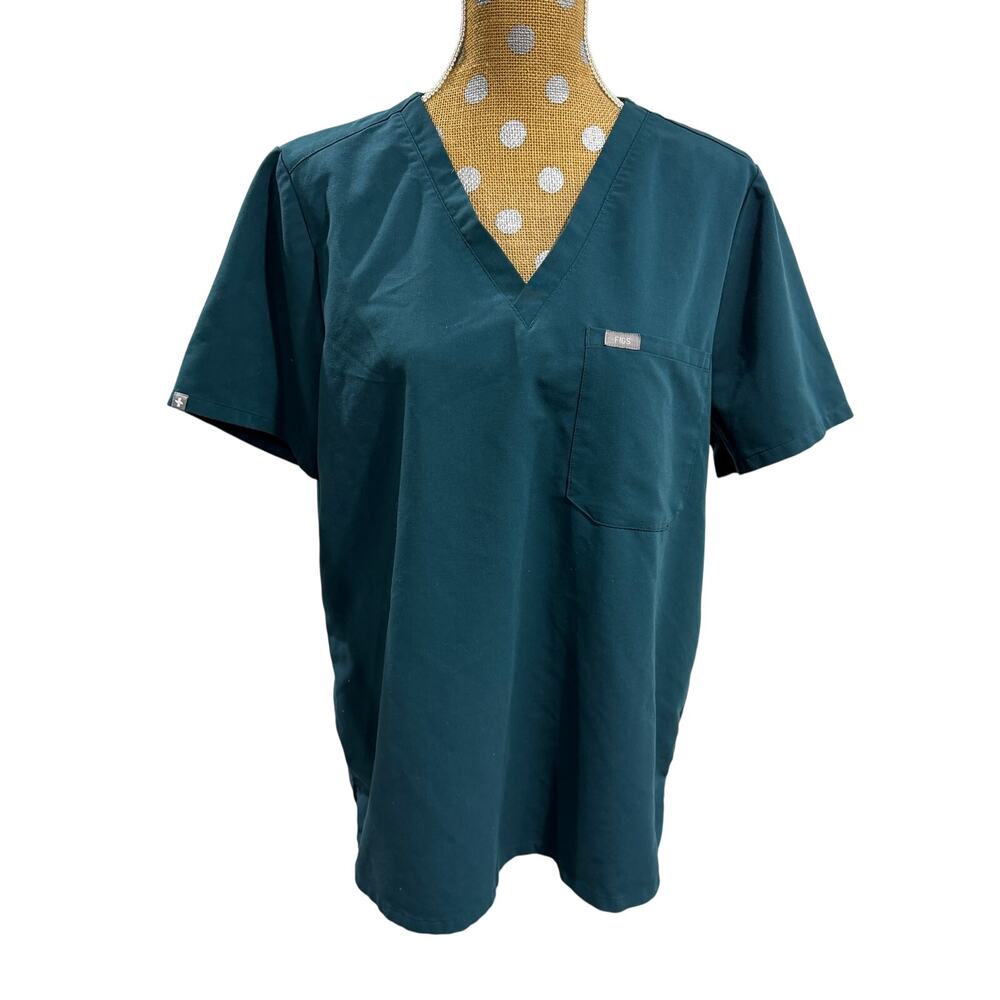 Figs Scrub Top Women's XL Catarina One Pocket Forest Green EUC